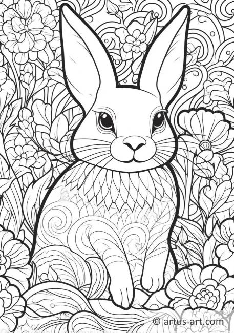 Pagina da colorare con il coniglio